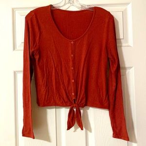 Burnt orange ribbed crop top